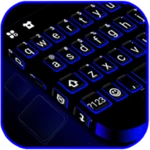 blue black keyboard theme android application logo